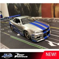 1:24นิสสัน GTR R34 Skyline Ares ล้อแม็กรถยนต์รุ่น D Iecasts และของเล่นยานพาหนะเก็บรถของเล่นเด็กของขวัญวันเกิด