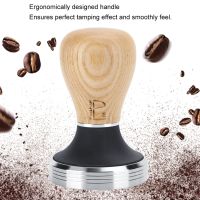 [COD]58Mm Stainless Steel Flat Coffee Tamper Powder Pressed Hammer With Height Adjustable Wooden Handle