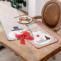 Christmas Old Man Snowman Table Runner Home Dining Potholder Decoration Placemat Tablecloth Party SD011#D