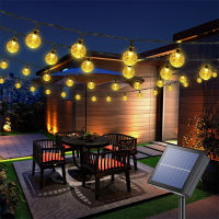 Outdoor Solar String Light 60 LED 8 Modes Crystal BallStar Lights Waterproof Solar Powered Twinkle Decor Lamp for Party Patio