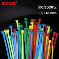 ZYCN 1000PCS Nylon Cable Tie Self-Locking Width：1.8mm 3x100/150mm Plastic Flange Loop Wire Wrap Zip Buckle Red Bundled Fasten Cable Management