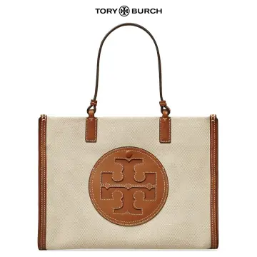 Tory Burch, Bags, Tory Burch Jumbo Canvas Tote Shoulder Bag Natural Rose  Floral Yellow Beige