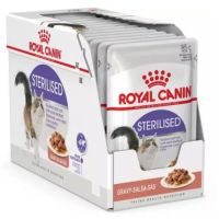 นาทีทอง ส่งฟรี Royal Canin Sterilised in Gravy 85g x 12 Pouches โรยัลคานิน อาหารเปียกแบบซอง สูตรสำหรับแมวทำหมัน อายุ 1-10 ปี (เกรวี่) (