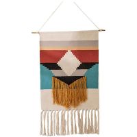 Upholstery Tassels Macrame Cotton Wall Hanging Tapestry Tassel Backdrop Fabric for Bedroom Christmas Living Room