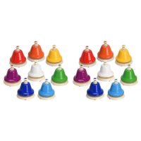 16X Desk Bells, 8 Notes Diatonic Metal Hand Bells, Rainbow Music Bells, Musical Learning Teaching Percussion Instrument