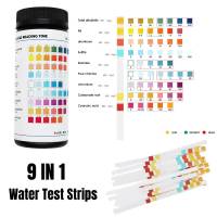 Premium Test Strips 9 in 1 Swimming Pool Aquarium for Total Hardness Total Alkali PH Nitrate Chlorine Nitrite Detector Accessory Inspection Tools