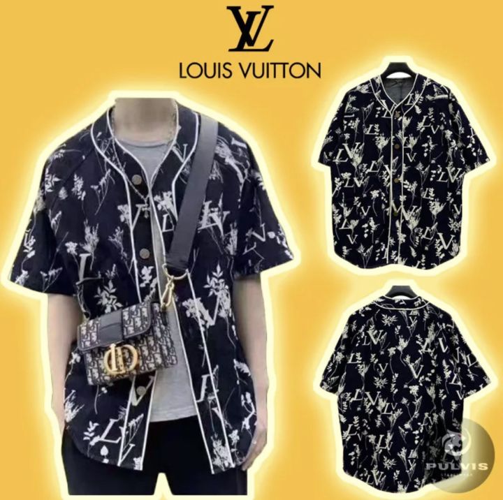 Louis Vuitton LV Leaf Denim Baseball Shirt