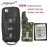 JHTJHNDTGFJHND Jingyuqin 5K0837202AD 434เมกะเฮิร์ตซ์ ID48กุญแจรีโมทพลิก OEM สำหรับ VW โฟล์คสวาเกนด้วงแคดดี้ Eos กอล์ฟ J Etta โปโล S Cirocco Tiguan T Ouran