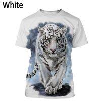 New Fashion Animal White Tiger 3D Printing T-shirt Tiger Art Male/Female Cool Casual Shirt Unisex Harajuku Style Street T-shirt