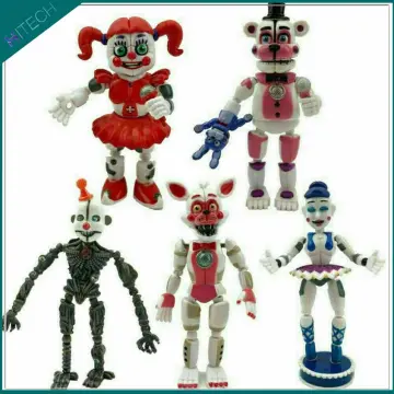 5pcs/set anime assembled doll toy five nights at freddy fnaf cute bonnie  bear bunny action figure pvc model freddy toy 