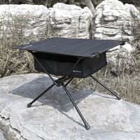 ShineTrip Picnic Table Collapsible Roll Up Portable Outdoor Foldable Fishing Table Ultralight Aluminum Folding Camping Table