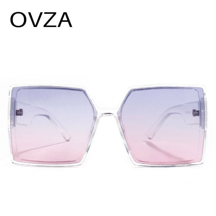 ovza-แฟชั่นแว่นตากันแดดขนาดใหญ่ผู้หญิงสี่เหลี่ยมผืนผ้าไล่ระดับสีแว่นตาสีชมพู-2022-ใหม่-anti-uv-s4058