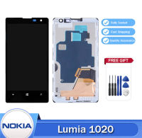 จอแสดงผล LCD ดั้งเดิม4.5 "สำหรับ Nokia Lumia 1020 RM-875 RM-876 RM-877จอแอลซีดีหน้าจอสัมผัสประกอบซ่อมพร้อมกรอบ
