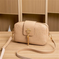 ZHUHAO ผู้หญิง PU หนังพิมพ์พู่ Crossbody กระเป๋าแฟชั่นลำลองสีทึบกระเป๋าสะพาย