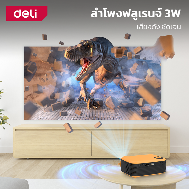 เครื่องฉายโปรเจคเตอร์-มินิโปรเจคเตอร์-โปรเจ็กเตอร์แบบพกพา-projector-สำหรับ-ฉายภาพนำเสนอผลงาน-ดูหนัง-เล่นเกม-ความละเอียด-1080p-hd-abele