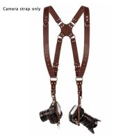 ♝♚♗ New For Two-Cameras Dual Shoulder Leather Camera Strap Accessories Harness Multi Camera Gear For DSLR SLR Strap Fast Delivery