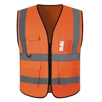 Simplez  เสื้อกั๊กสะท้อนแสง เพื่อความปลอดภัย เสื้อจราจร เสื้อกั๊กจราจร Reflective Vest เสื้อกั๊กทำงาน เสื้อสะท้อนแสงรุ่นเต็มตัว ดีไซน์กระเป๋าและซิป 4 ช่อง High Visibility Safety Reflective Vest Waterproof 4 Pockets Safety Workwear Clothing Vest