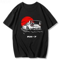 JDM เสื้อยืดรถดริฟท์ RX-7เสื้อซันดาวน์ผ้าฝ้ายพิมพ์ลายมังงะสำหรับผู้ชายเสื้อยืดกราฟิกลำลองสไตล์ยุโรปฮาราจูกุใช้ได้ทั้งผู้หญิงและผู้ชาย