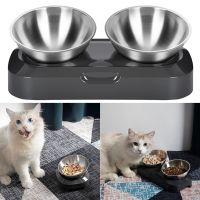 Easy to Clean Stainless Steel Cat Bowl Dog Food and Water Bowls with Stand Metal Cats Dogs Double Single Pet Feeding Feeder Bowl