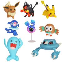 8pcsset Pikachu Pokemon Pocket Monster detective Pikachu Doll PVC Action Figure игрушки Battle collector Decoration Kids gifts