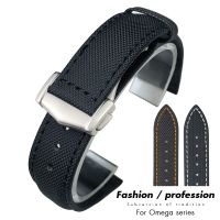 19mm 20mm 21mm 22mm Nylon Watchband For Omega Planet Ocean Seamaster 300 Speedmaster Fabric Leather SEIKO Canvas Watch Strap