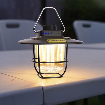 Portable Retro Lantern Waterproof Outdoor LED Battery Power COB Classic Emergency Light Garden Camping Lamp Outdoor Lighting Power Points  Switches Sa