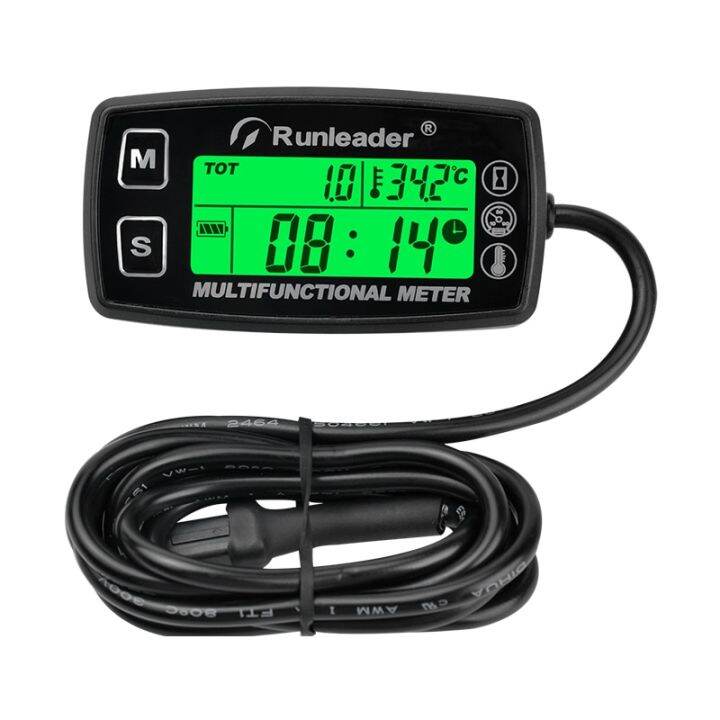 Digital RPM Tach Hour Meter Temperature Gauge For Gas Engine Motorcycle