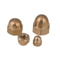 1PCS 5PCS Hexagon Dome Nuts Solid Brass  For Metric Bolts &amp; Screws Dome Nut Lock Copper Nails  Screws Fasteners