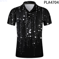 【high quality】  Polo Shirt Men Shirts Summer Short Sleeve Polo Homme 3d Printed Hombre Camisas De Polo Casual Streetwear Meteor Shower Tops