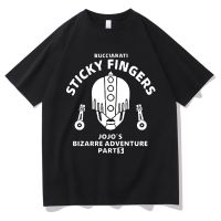 Anime JoJos Bizarre Adventure Bucciarati Sticky Fingers Graphic Tshirt Men Fashion T-shirts Man Vintage Manga Tops Tees XS-4XL-5XL-6XL