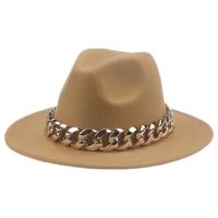 [Fine Jewelry]ผู้หญิงหมวกปีกกว้างหนาโซ่ทอง FascinatorHats สำหรับผู้ชายผู้หญิงปานามาคาวบอย Hatats หมวกปีกกว้าง Hombre