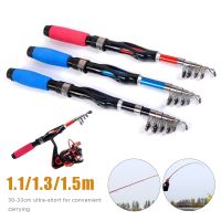 1.1/1.3/1.5M Fishing Rod Spinning Pole Telescopic Rods Stream Hand Tackle Accessories