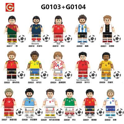 ✿®ใช้ได้กับเลโก้ชุดฟุตบอล G0103ของเล่นประกอบสำหรับเด็กตุ๊กตาหุ้มขวดบล็อคก่อสร้าง Bel C Romesicro G0104