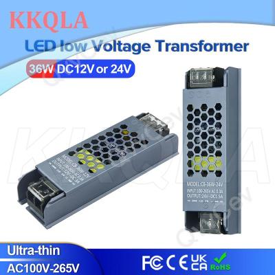 QKKQLA 36W DC12V/24V Ultra Thin LED Power Supply Lighting Transformers Adapter Switch 36W AC110-265V For LED Strips