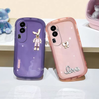 เคสโทรศัพท์แฟชั่นพร้อมสว่านปลอกโทรศัพท์มือถือ OPPO Reno10 Pro + Pro Plus A78 NFC 4G 5G พร้อมแฟลชไดรูปกระต่ายฝาครอบถุงลมรับแรงกระแทกรวมทุกอย่างปกป้องเลนส์กล้อง TPU Softcase โปร่งใส