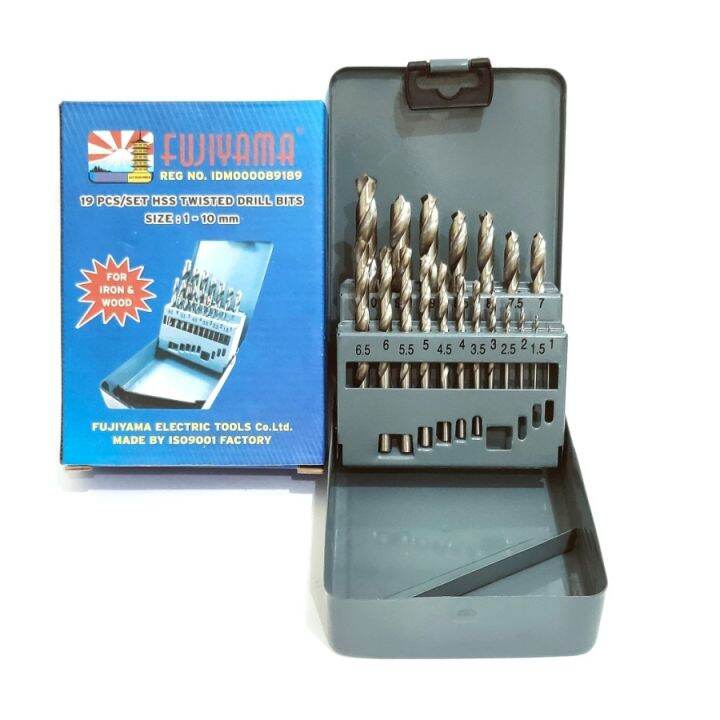 Mata Bor Set Besi Dan Kayu Hss Pcs Drill Bits Fujiyama Teersedia