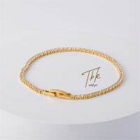 【 D】อุปกรณ์เสริมสร้อยข้อมือทอง TBK 18K สำหรับผู้หญิง503b ที่แพ้ง่าย