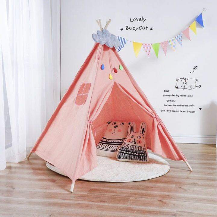 indoor-playhouse-toy-teepee-play-tent-for-kids-toddlers-with-carry-case-foldable-childrens-playhouse