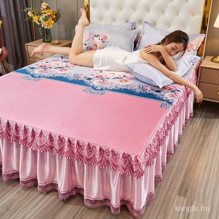 post-today-cooling-amp-soft-ice-silk-fitted-sheet-satin-bed-cover-home-bedroom-bedsheet-bedspread-with-two-oillowcase-queen-size-king-single-fitted-bed-skirt-iybe