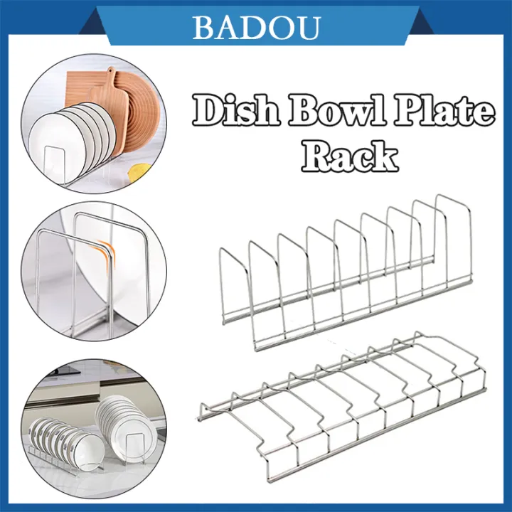 Stainless Steel Dish Bowl Plate Rack Singlelayer Table Top Dish