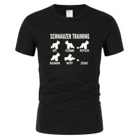 Training Schnauzer Dog Tricks Tshirt Funny Birthday Cotton Short Sleeves T Shirts Causal Tee Loose