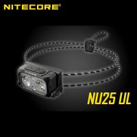 อัลตร้าที่มีน้ำหนักเบา NITECORE NU25 UL 400ลูเมนลำแสงคู่ USB-C ไฟหน้าชาร์จได้แบตเตอรี่ลิเธียมไอออนในตัว