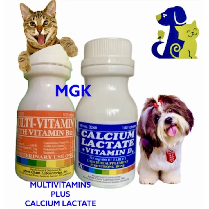 ARVET MULTIVITAMINS AND CALCIUM LACTATE PLUS VITAMIN B 12 FOR CAT DOG