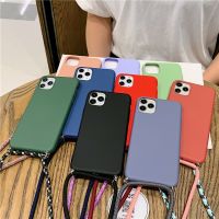 สายลูกอมเคสโทรศัพท์สำหรับ IPhone,เคสสายคล้องซิลิโคนนิ่มผิวด้านสำหรับ IPhone 13 Pro Max 7 8 Plus 12 11 Pro Max 7Plus 8 Plus 6 6S SE 2020