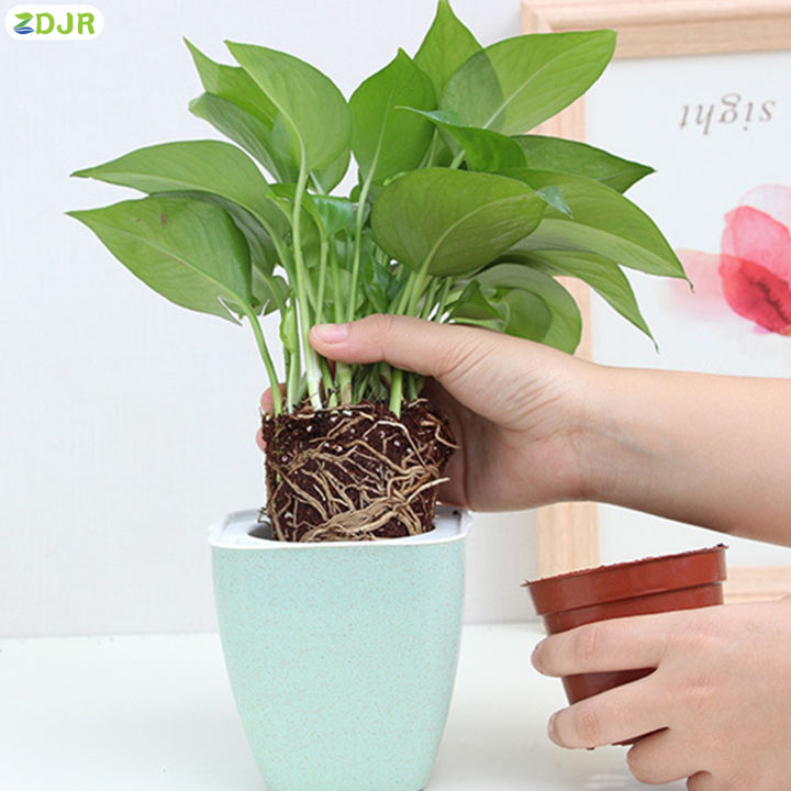 zdjr-กระถางดอกไม้อัตโนมัติดูดซับน้ำกระถางดอกไม้การกัดกร่อนทนทานสำหรับการหายใจรากพืชและการระบายน้ำดีขึ้น