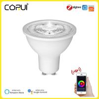 GU10 TUYA Zigbee Smart Light Bulb Spotlight RGB+CCT 5W Dimmable LED Light Bulb Voice Control Alexa Google Home Yandex Alice