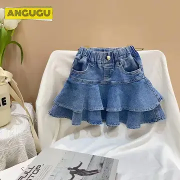 Girl short jeans on sale skirt