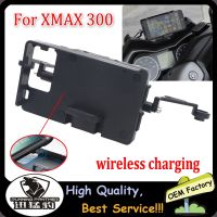 Motorcycle Front Phone Stand Holder Smartphone Phone GPS wireless charging Navigaton Plate Bracket For Yamaha XMAX 300 X-MAX 300