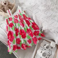 Casual Girls Suspender Dress Summer New Girls Flowers Dresses Cute Sweet Cake Dress Fashion Sweet Baby Kids Clothes Vestido  by Hs2023