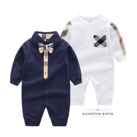 Korean Surrogate Shopping One Month Old Baby Gentleman Jumpsuit Spring and Autumn Clothing Newborn Rompers One-Year-Old Baby Autumn Jumpsuit
